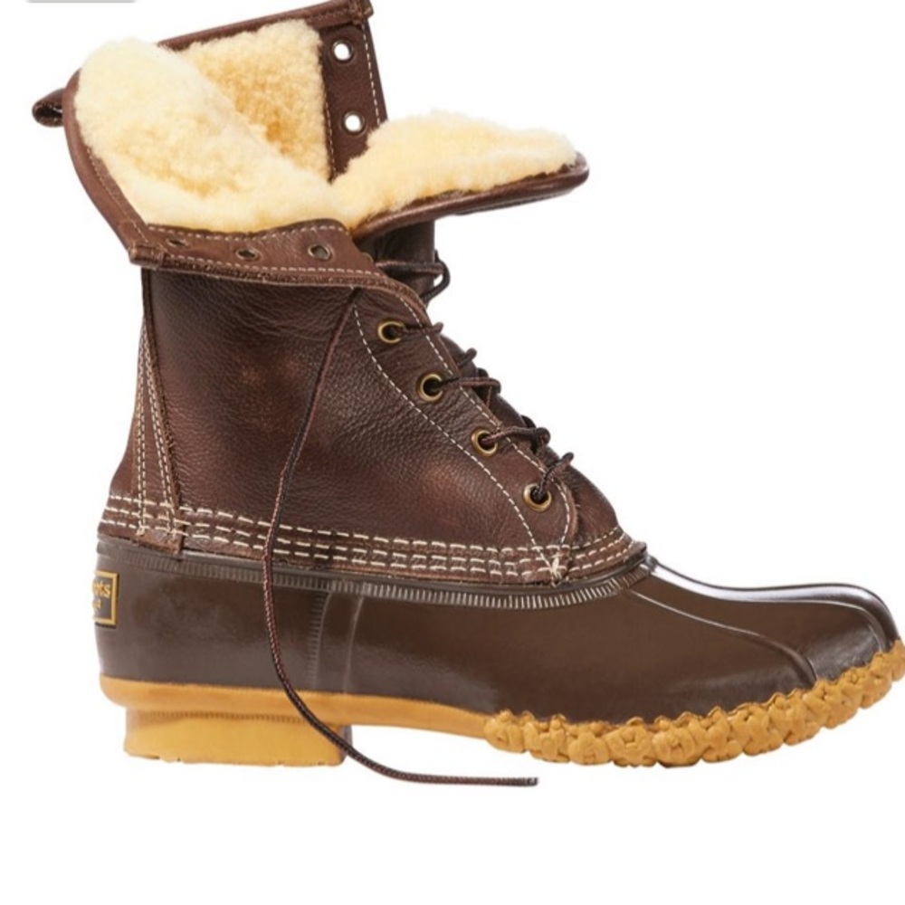 LL Bean 10” shearling lined bean boots